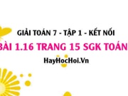 Bài 1.16 SGK Toán 7 tập 1 Kết nối tri thức